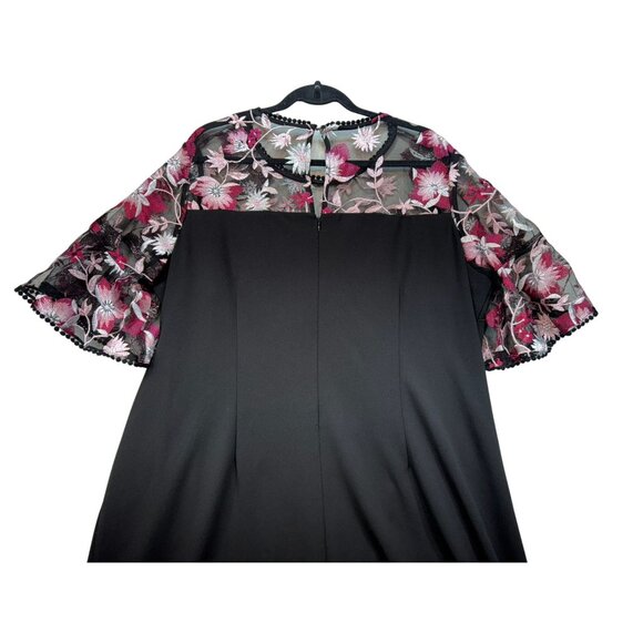 Lane Bryant Womens Embroidered Mesh Sleeves Floral Design Dress Plus Size 18 Bl - Picture 10 of 13